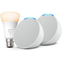 Amazon Echo Pop 2-pack with B22 Hue White Bulb:&nbsp;was £103.97, now £39.98 at Amazon