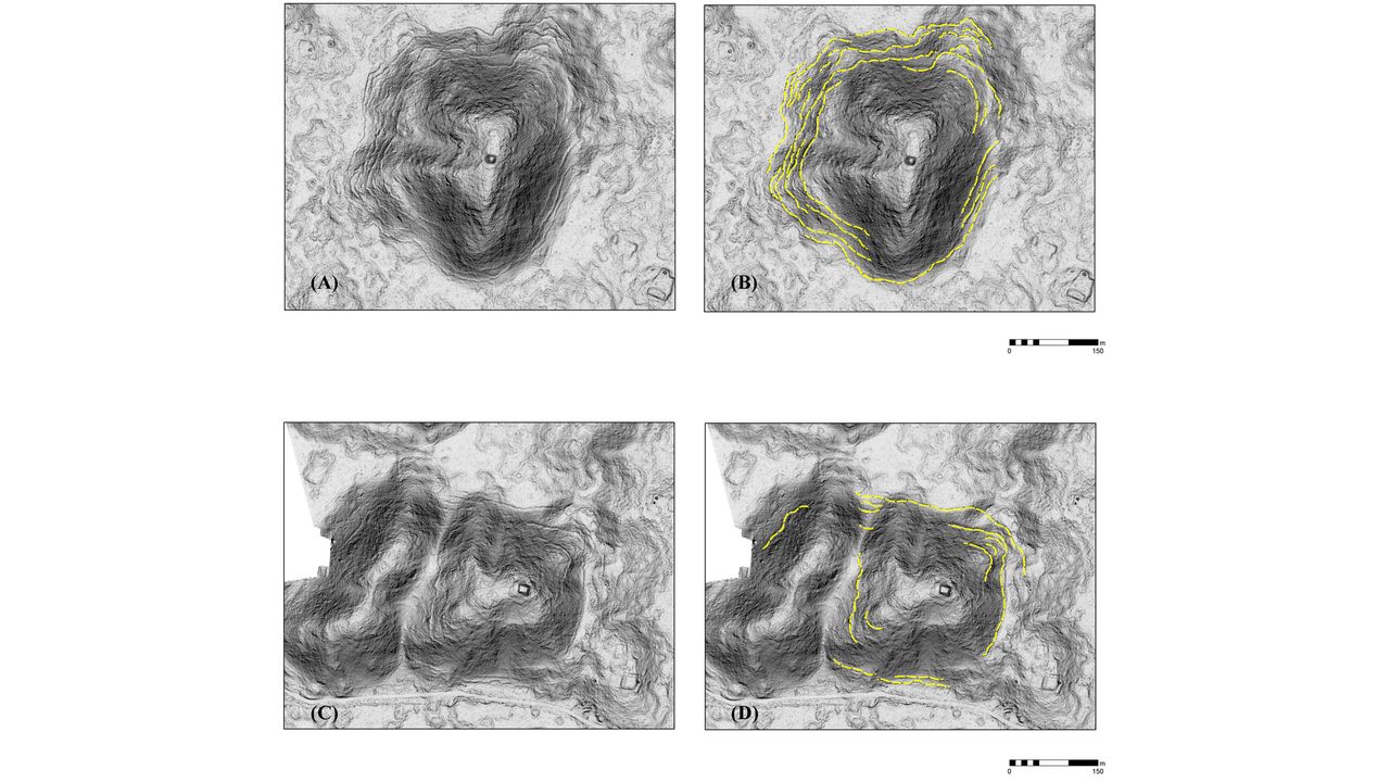 Lidar imagery showing evidence of terracing of Bolonchen cerros.