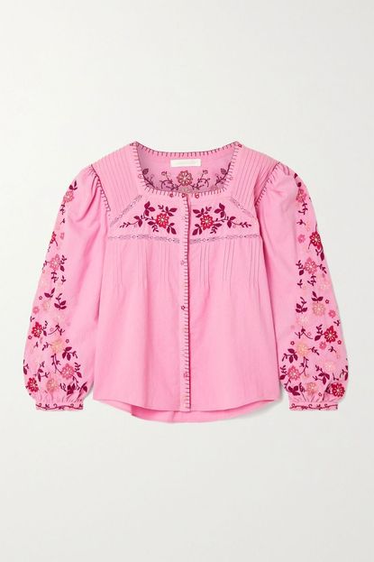 LoveShackFancy Embroidered Blouse