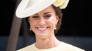 Catherine, Duchess of Cambridge attends the National Service of Thanksgiving at St Paul's Cathedral on June 03, 2022
