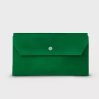Dora Suede Envelope Clutch in Green, $325 | LK Bennett
