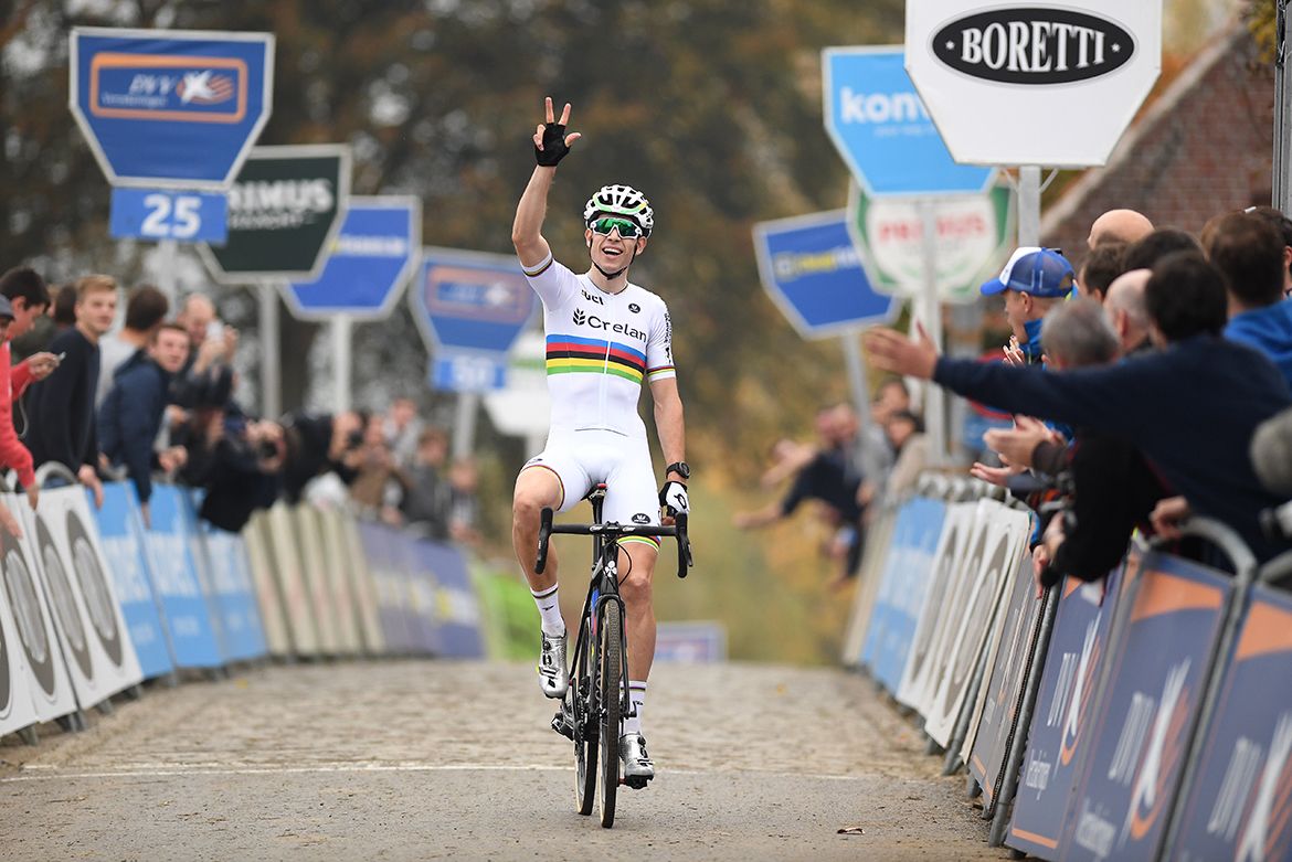 Wout Van Aert (Crelan-Vastgoedservice) wins the Koppenbergcross