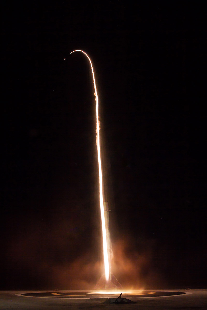 A SpaceX Falcon 9 rocket carrying the secret Zuma spacecraft for the U.S. government launches Space Launch Complex 40 at Cape Canaveral Air Force Station in Florida on Jan. 7, 2018 in this still from a SpaceX video.