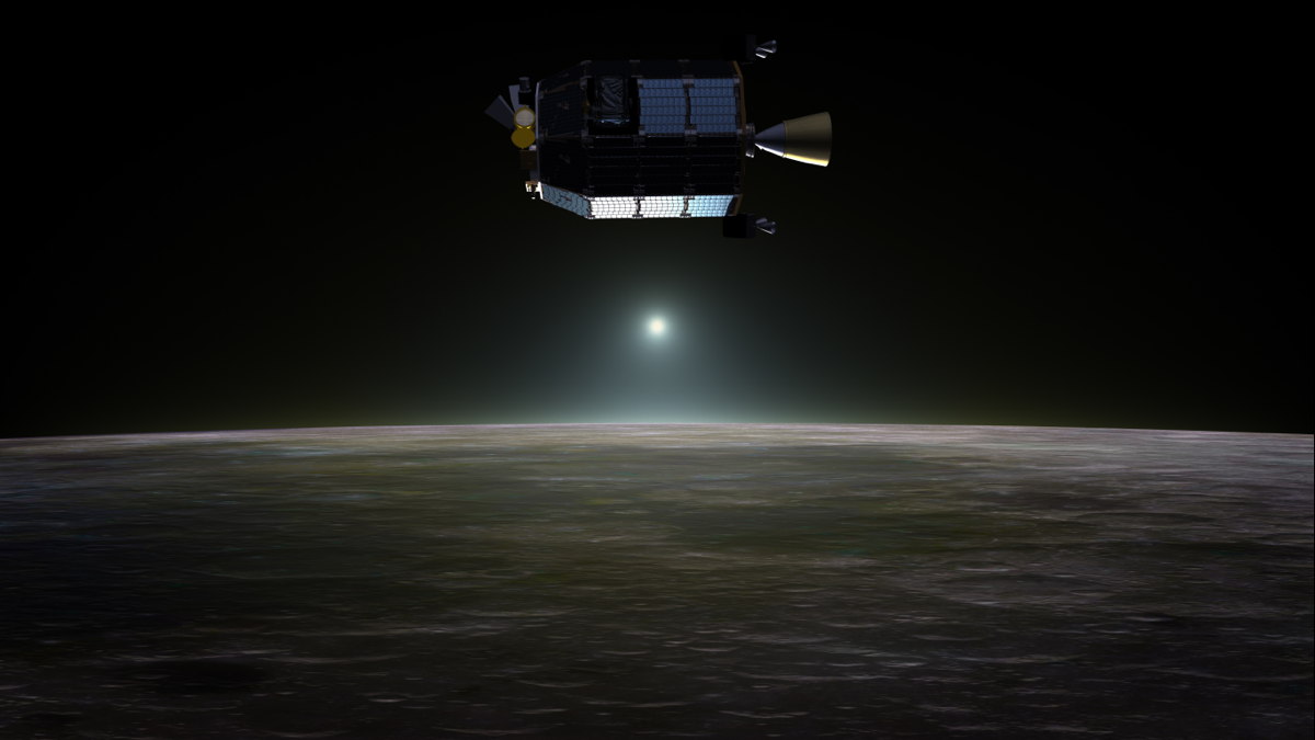 LADEE Above Lunar Sunset Artist&#039;s Concept 