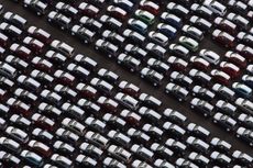 Unsold cars in Avonmouth, England.