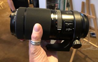 Fujinon GF100-200mm F5.6 R LM OIS WR on show at the SWPP exhibition in London today