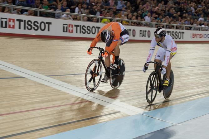 Jeffrey Hoogland (Netherlands) won the men's sprint gold medal