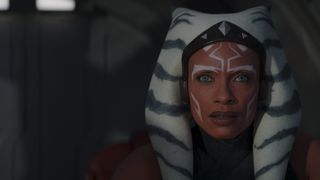 Ahsoka looks out of the cockpit in fear in Ahsoka episode 3