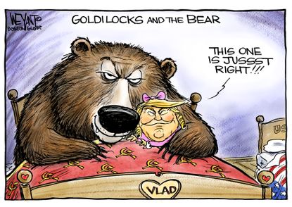 Political Cartoon U.S. Trump Putin summit Goldilocks