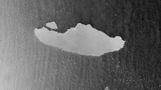 A satellite view of iceberg A-68