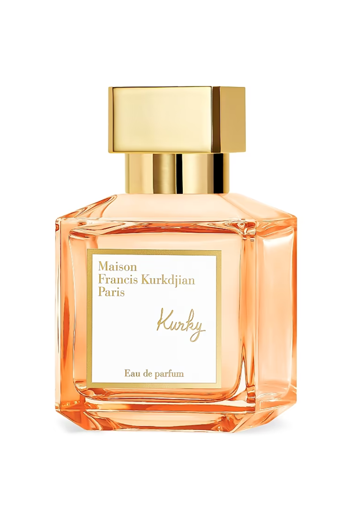 A bottle of Maison Francis Kurkdjian Kurky fragrance.