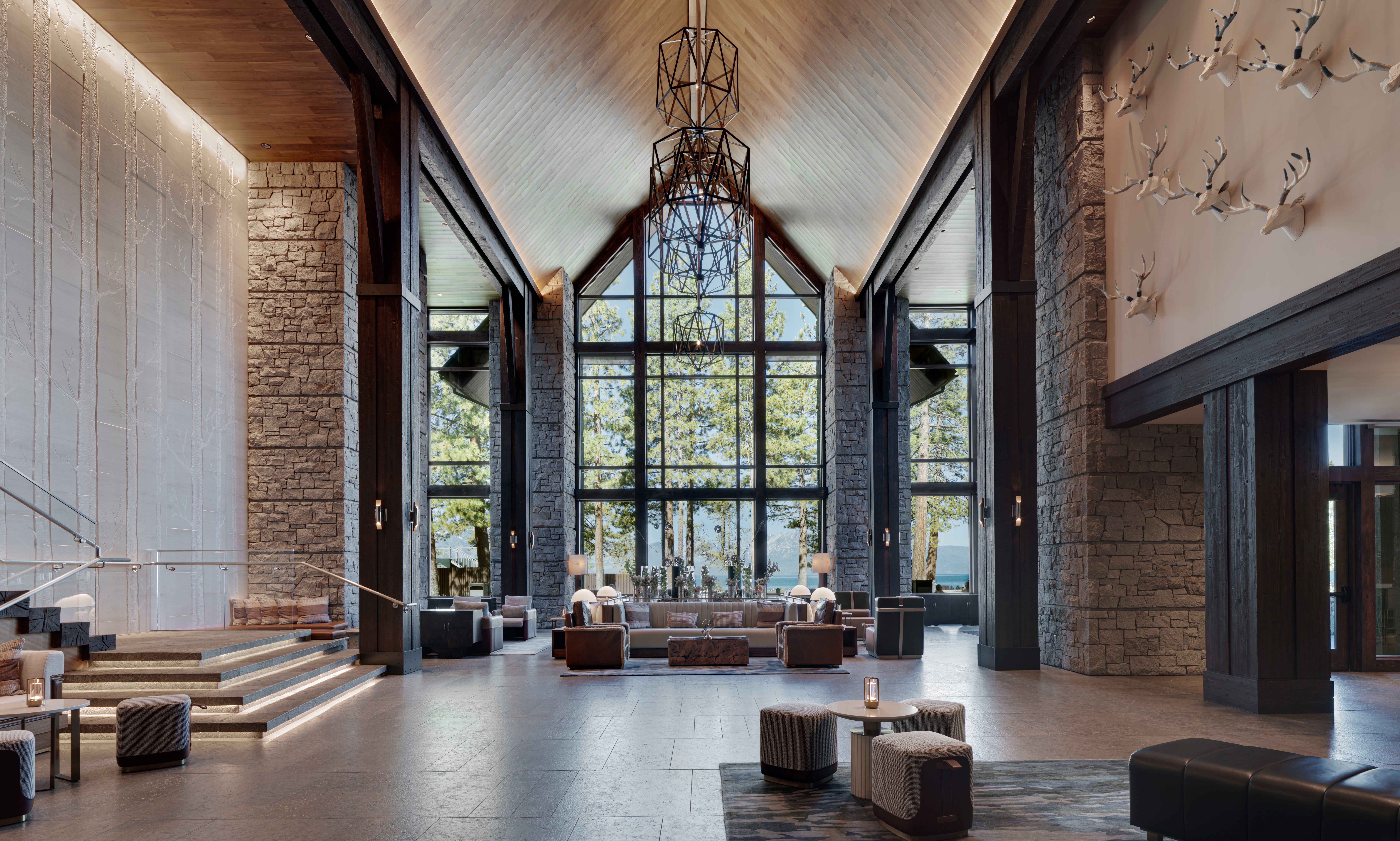 The Grand Room lobby at Edgewood Tahoe Resort