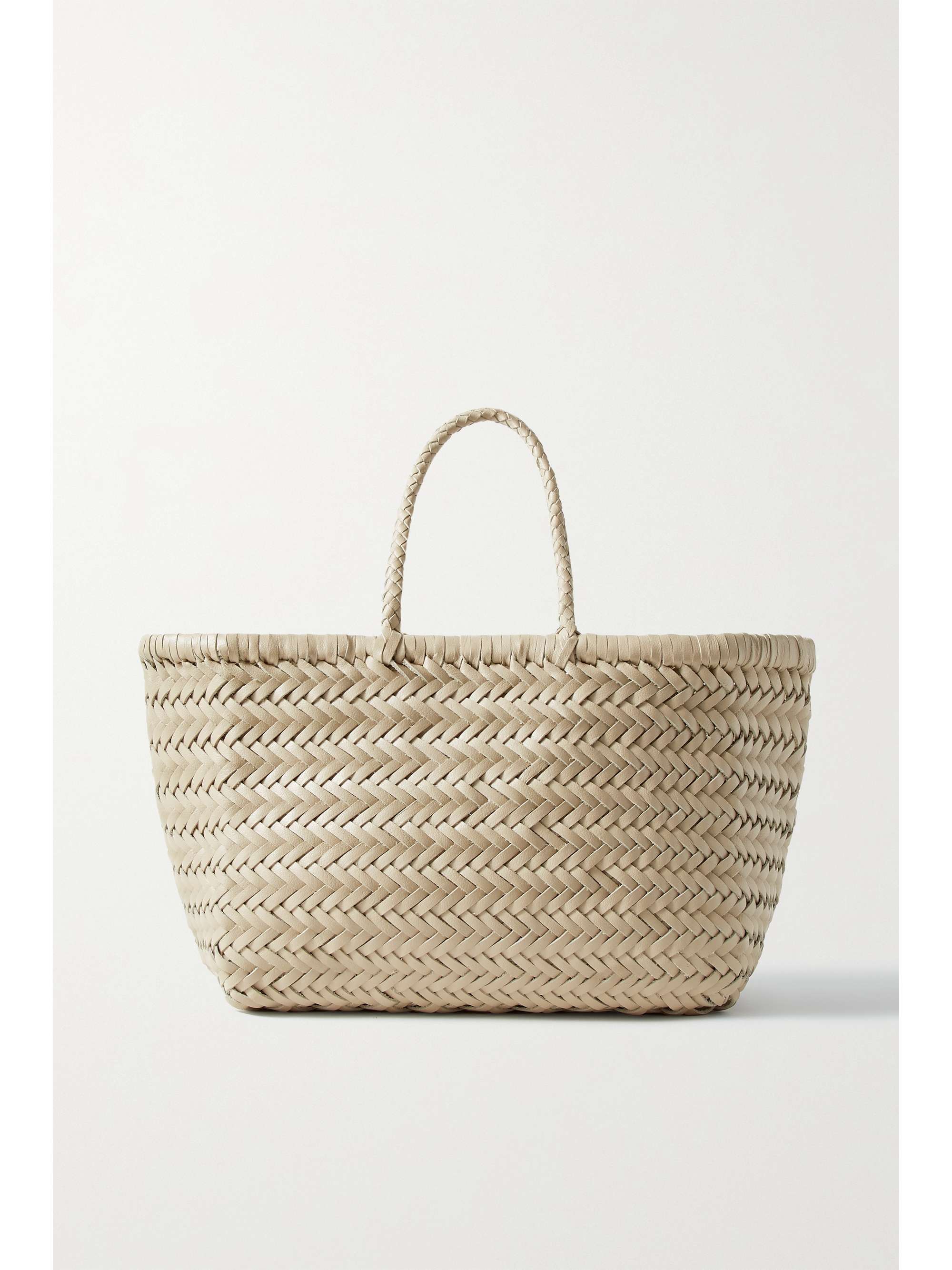Bamboo Triple Jump Small Woven Leather Tote