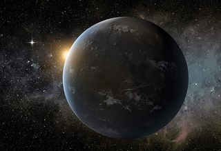 Artist's illustration of a possibly habitable exoplanet.