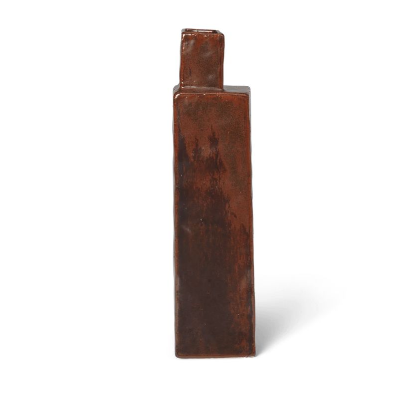 dark red square vase