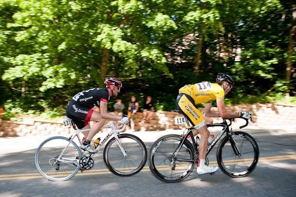 Mike Northey (Land Rover/Orbea) leads breakaway companion Andy Crater (Wheel &amp; Sprocket).