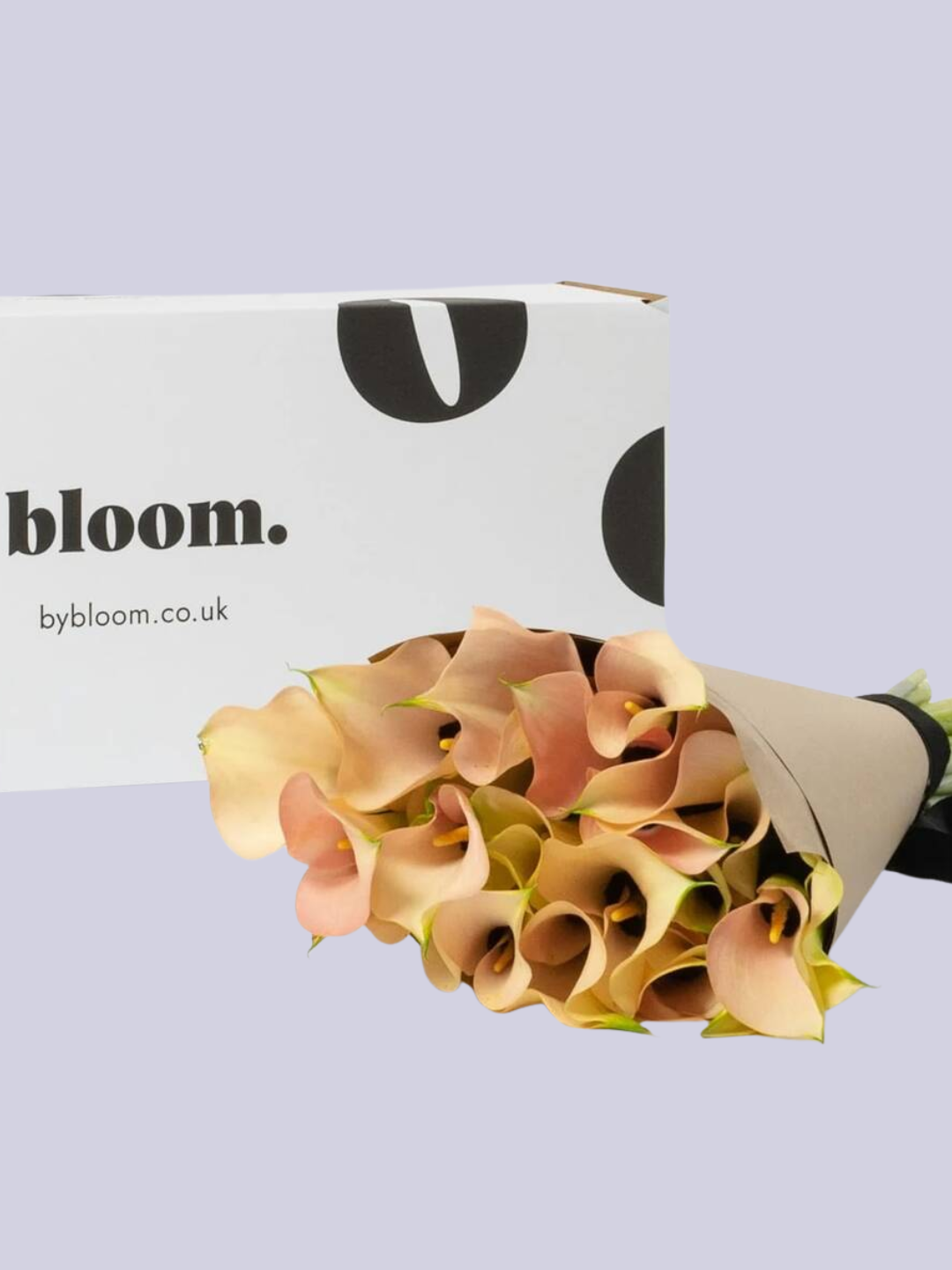 A bouquet of peachy calla lilies
