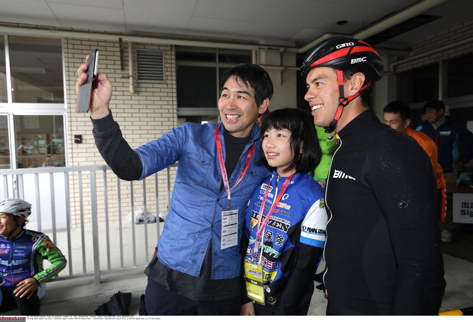 Selfie duty for Richie Porte at the Japan Cup