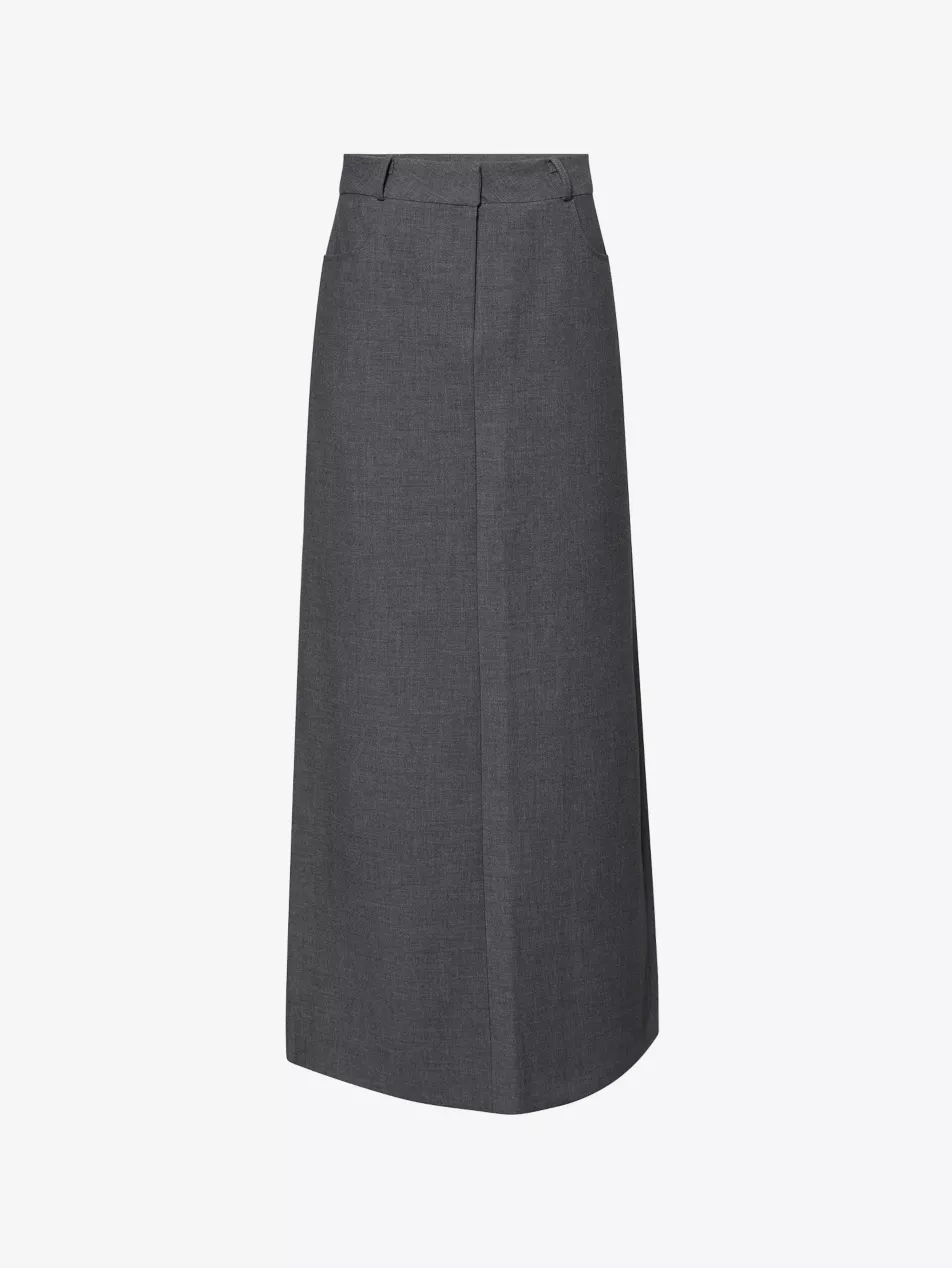 Malvo Long Woven Pencil Skirt