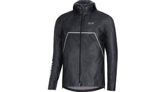 R7 Gore-Tex Shakedry Trail Hooded running jacket on white background
