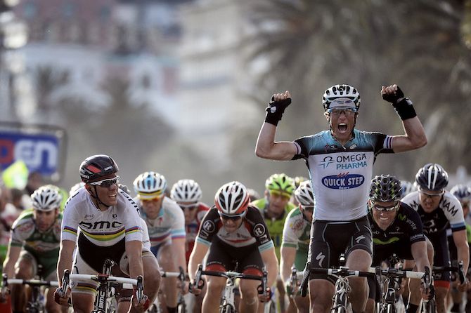 Chavanel wins stage 6 to Nice ahead of BMC's Philippe Gilbert at the 2013 Paris-Nice