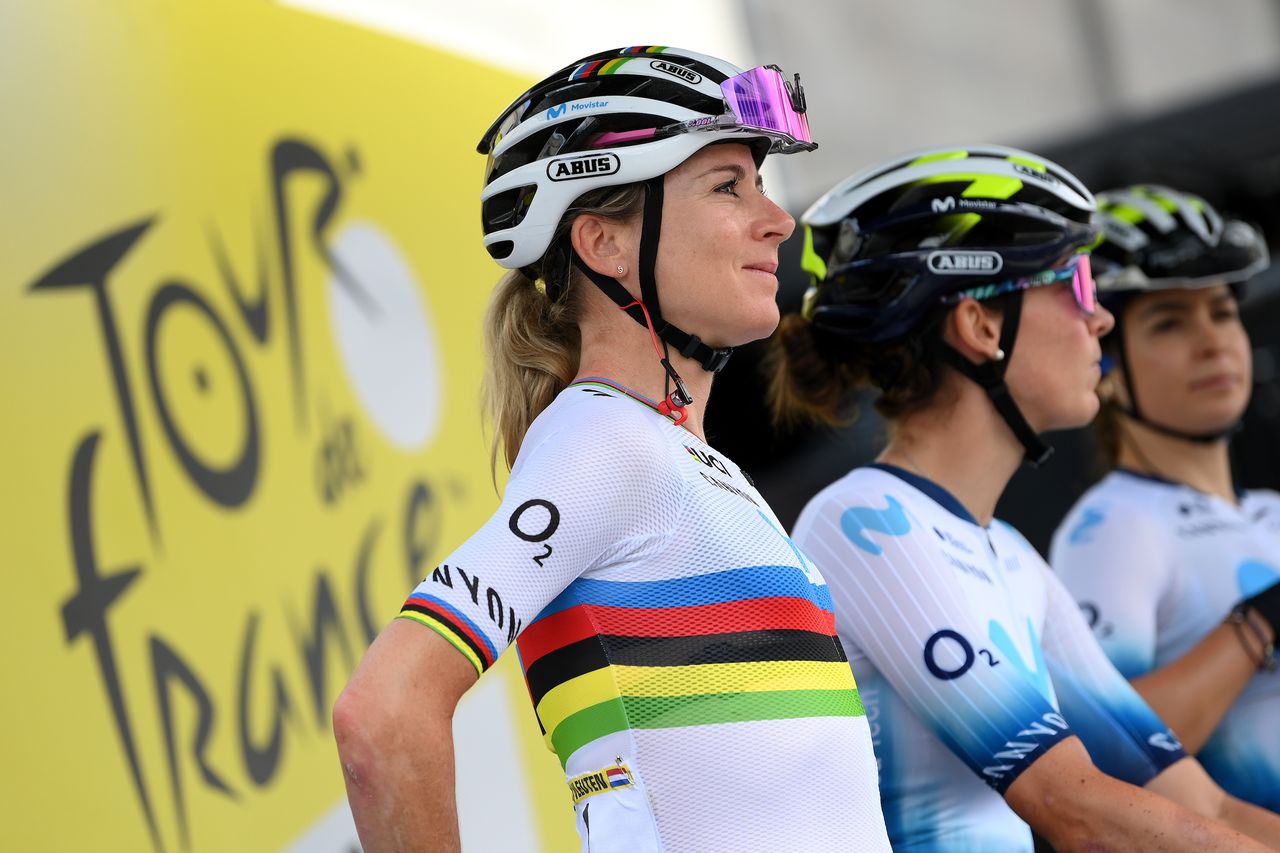 Annemiek van Vleuten on stage at the Tour de France Femmes