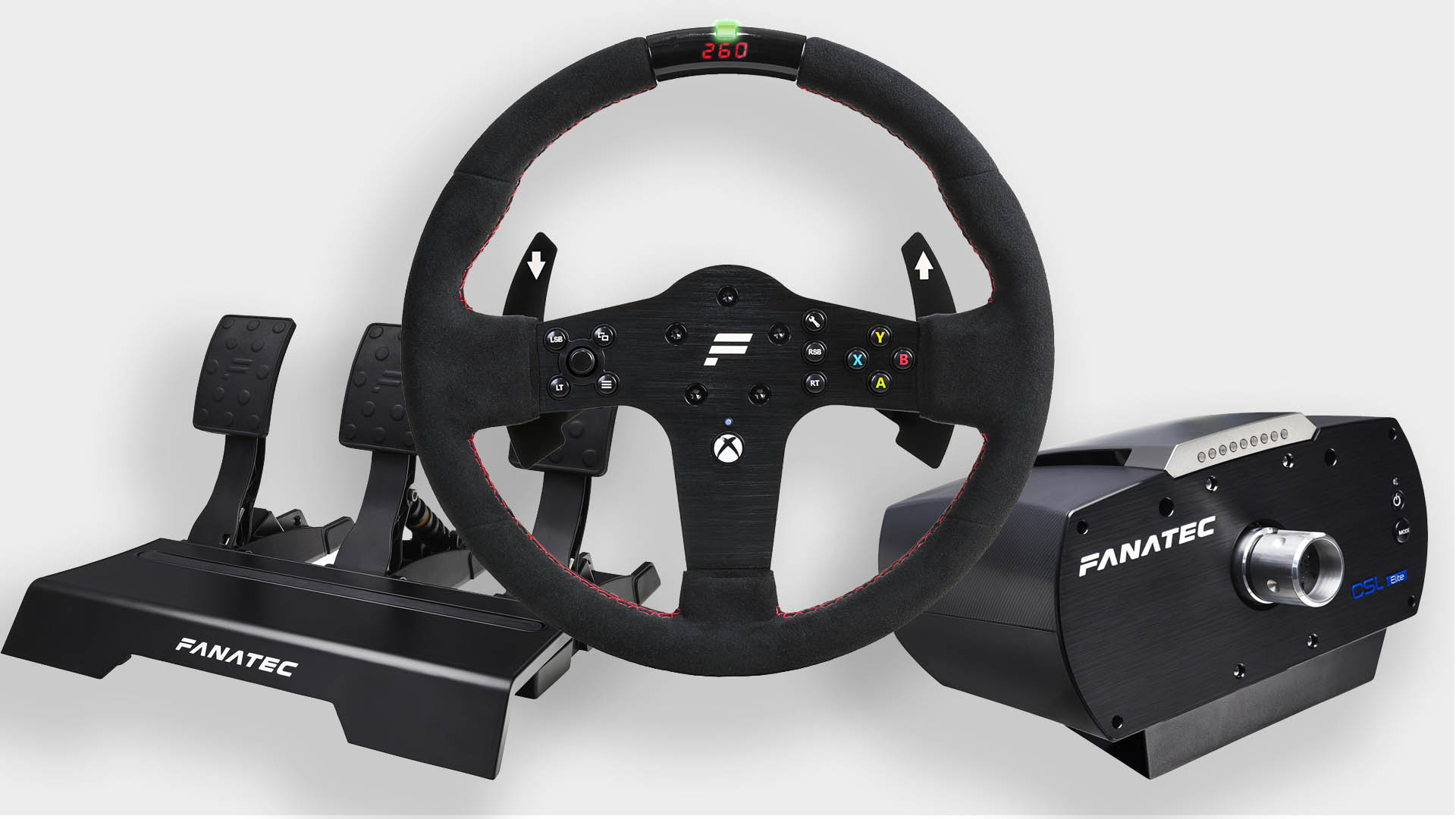 国産HOTfanatec CSL Elite Racing Wheel ハンコン ペダルセット アクセサリ、周辺機器