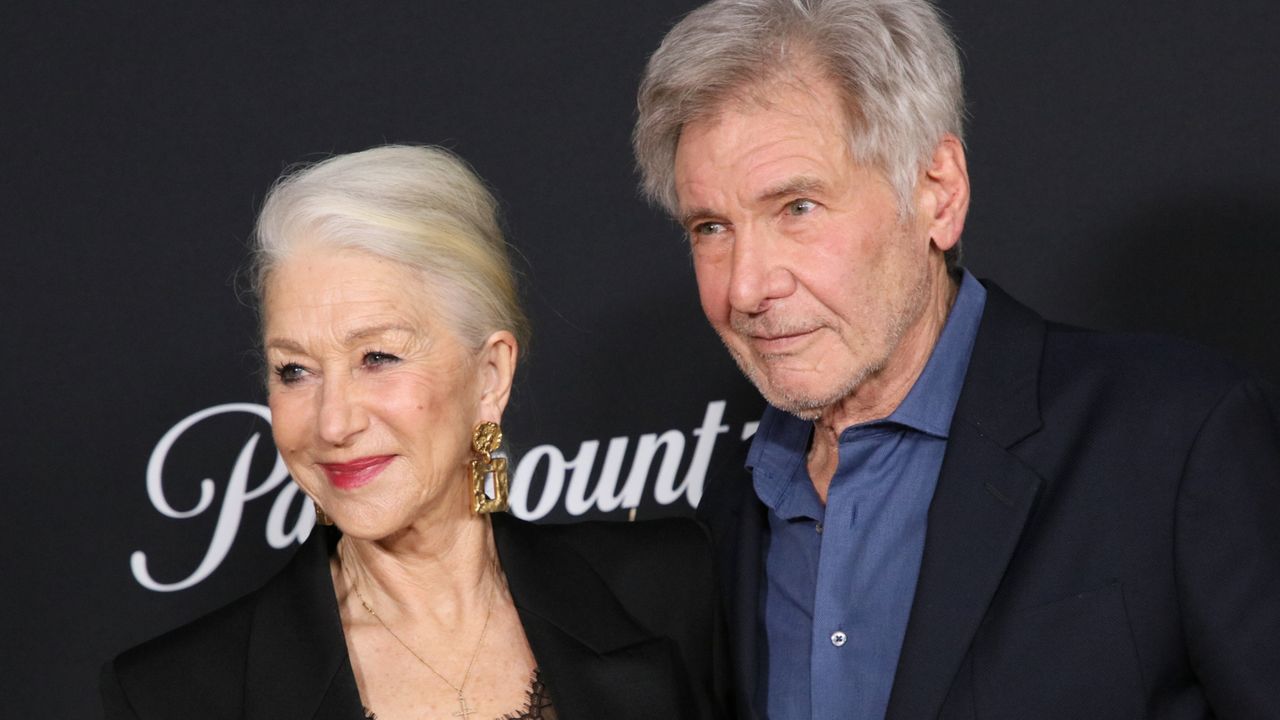 Helen Mirren and Harrison Ford attend the Los Angeles Premiere Of Paramount+&#039;s &quot;1923&quot; at Hollywood American Legion on December 02, 2022 in Los Angeles, California.