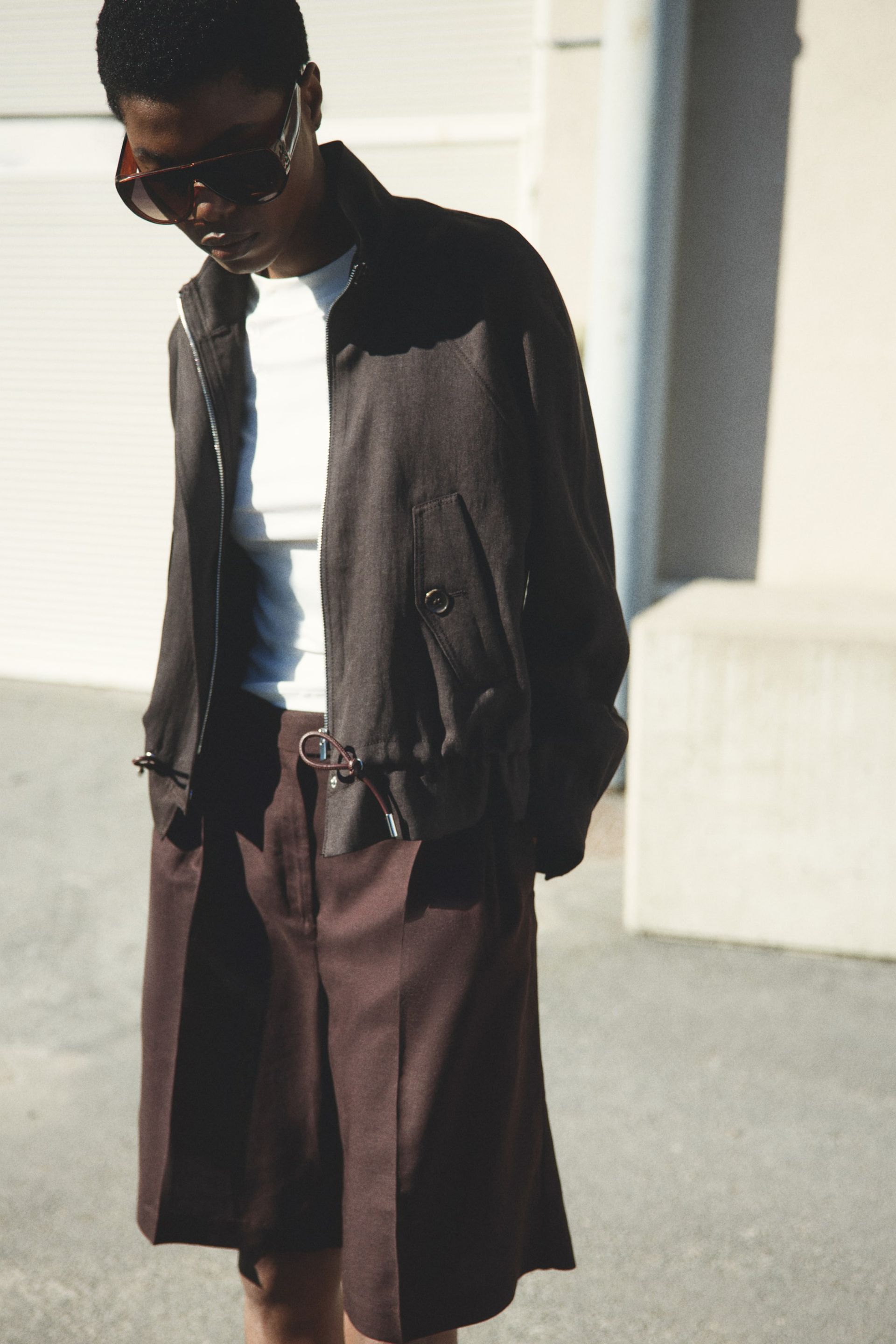 Linen-Blend Bermuda Shorts