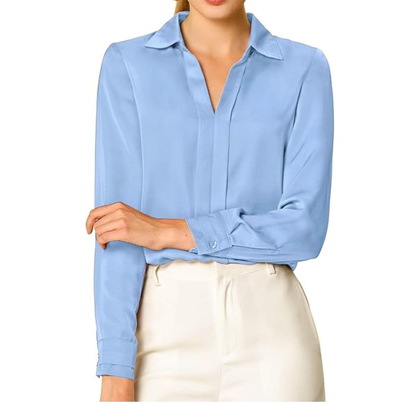 Allegra K, Satin Blouse 