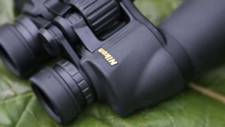 Close-up of the Nikon aculon 10x50 a211 binoculars