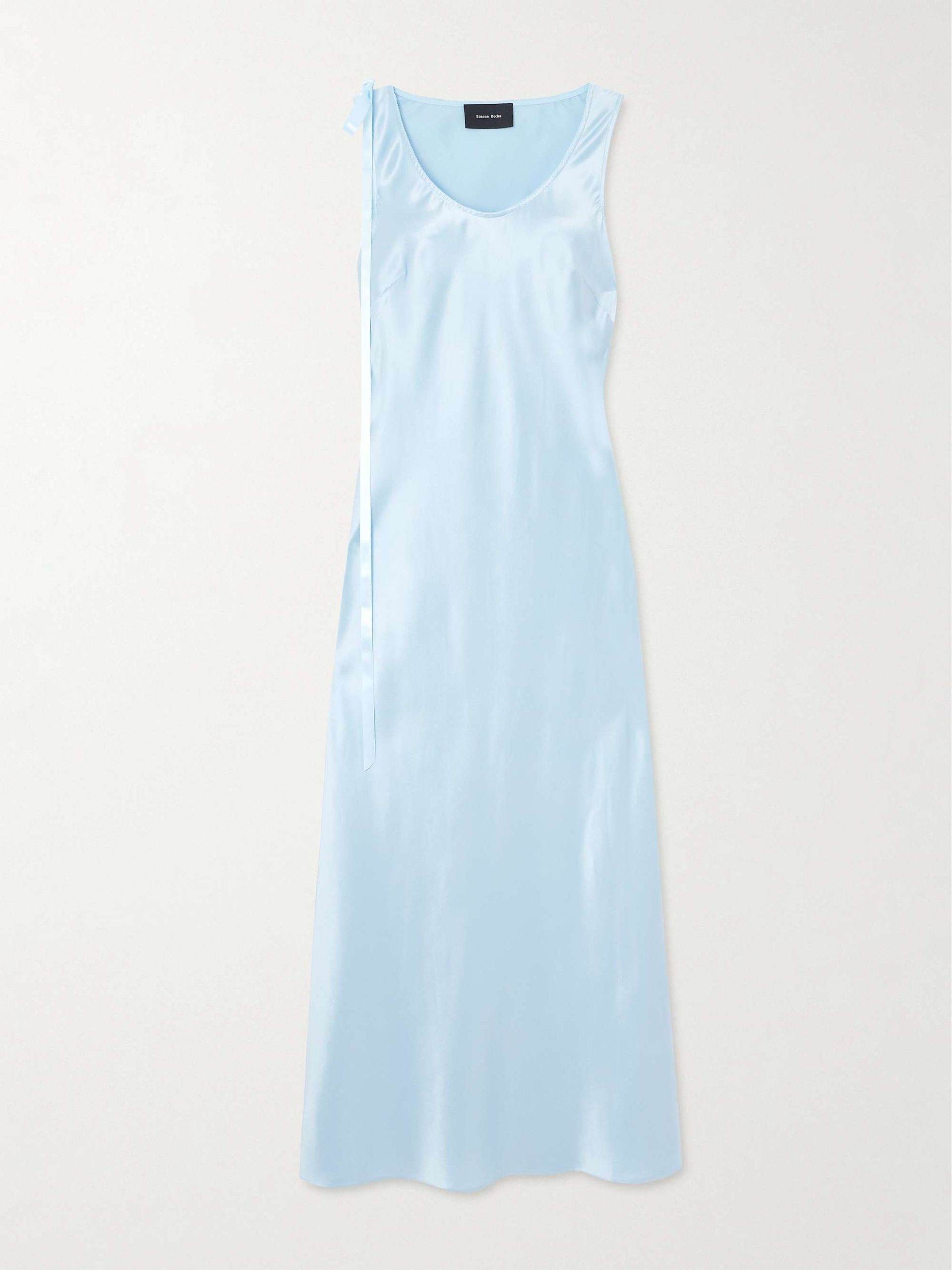 Bow-Embellished Silk Midi Dress