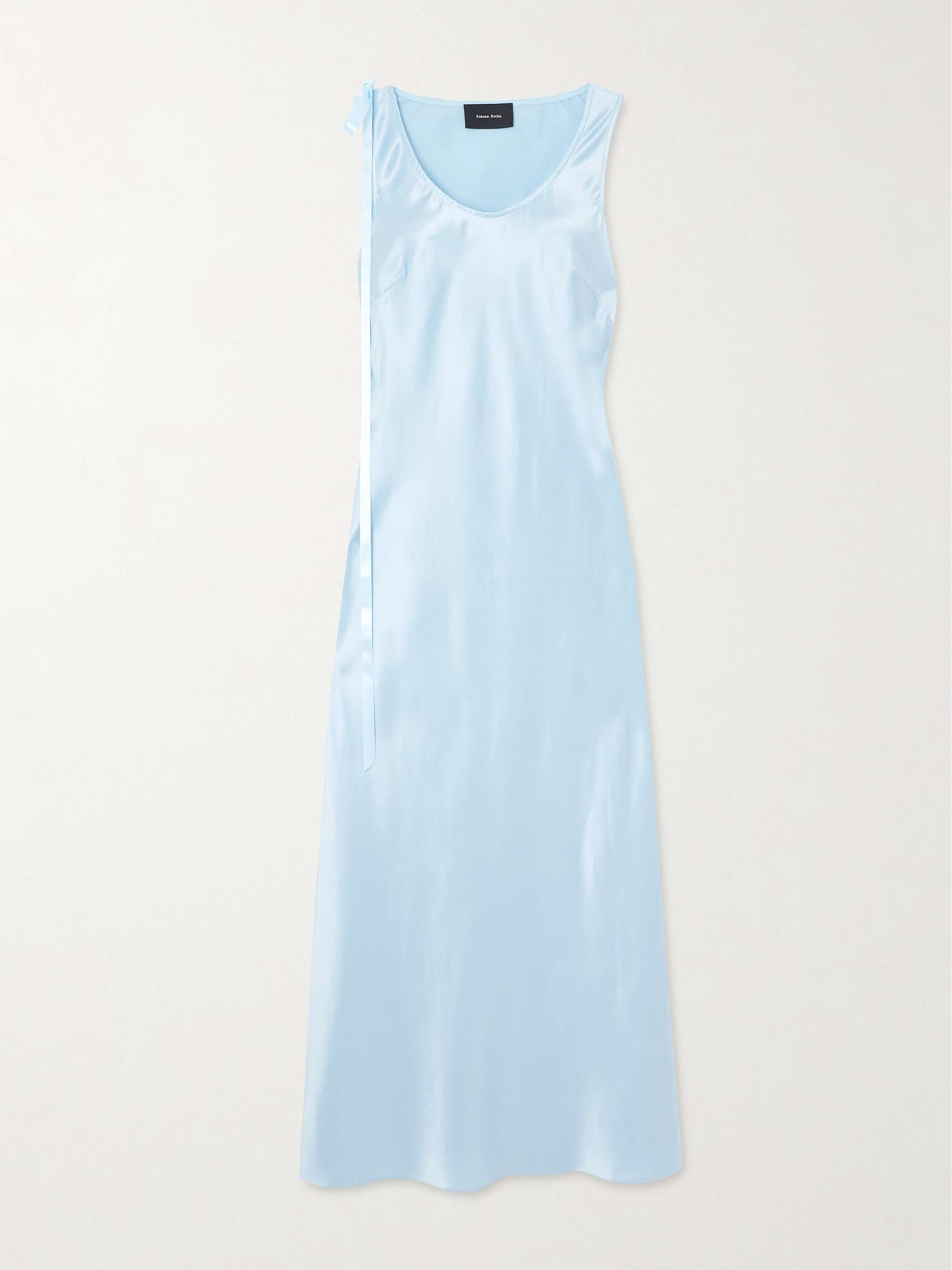 Bow-Embellished Silk Midi Dress
