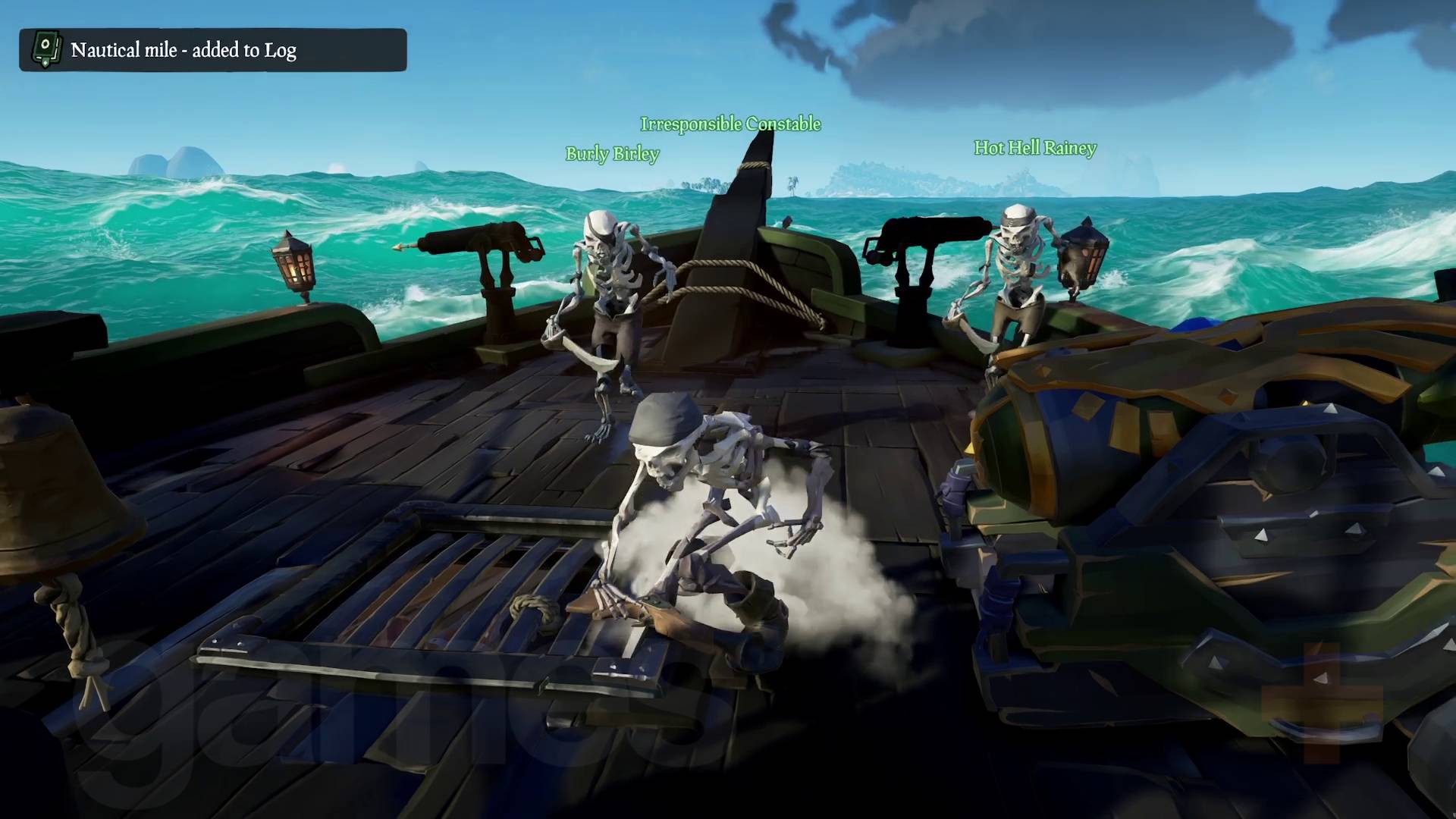 Sea of Thieves Bone Caller skeletons summoned on ship