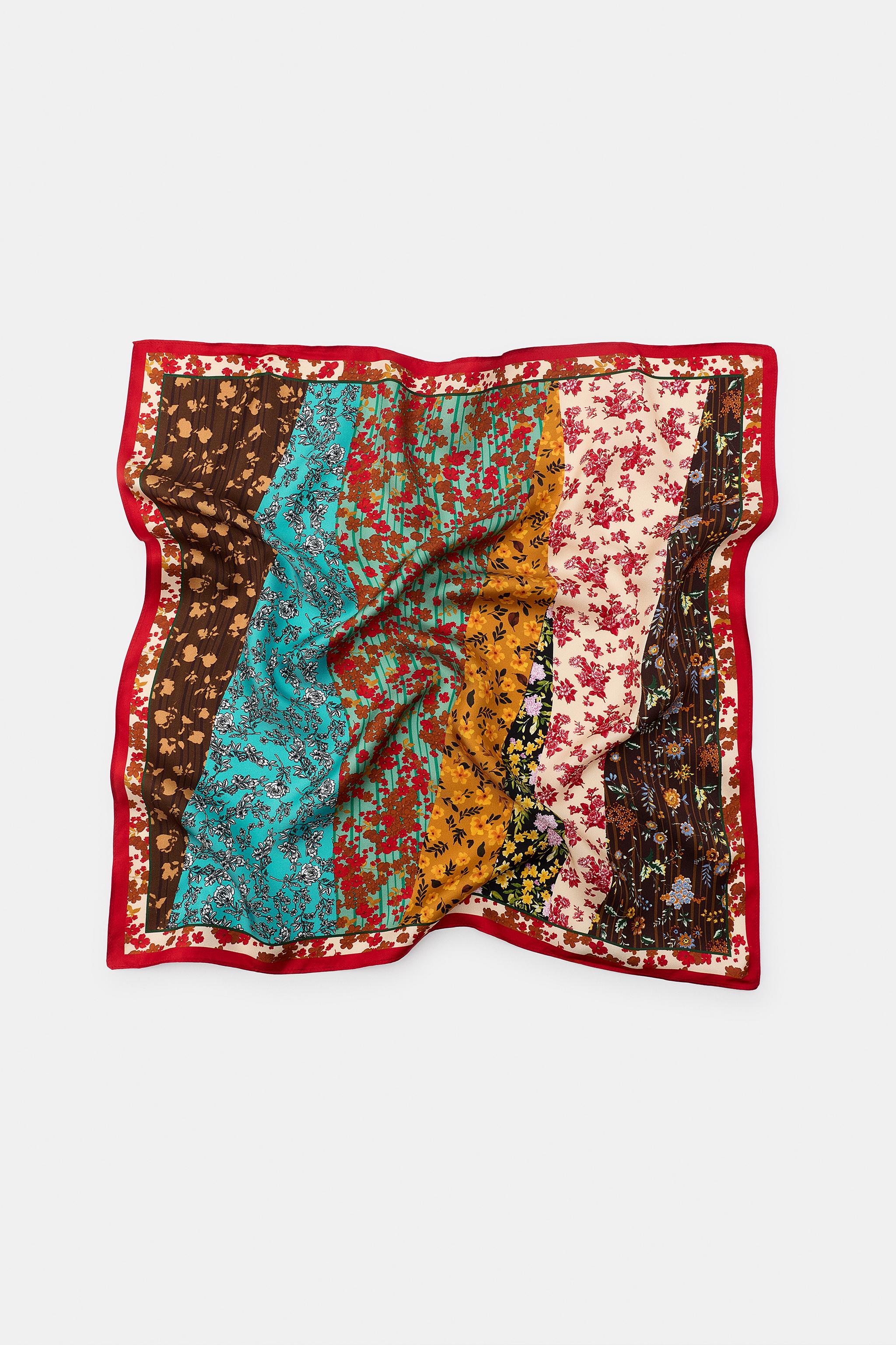 100% Silk Floral Print Scarf