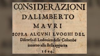 The title page of the pseudonymous treatise by "Alimberto Mauri" published in 1604, which is now been revealed to be an early work written by the astronomer Galileo Galilei