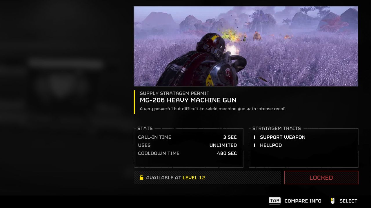 The new heavy machine gun in Helldivers 2