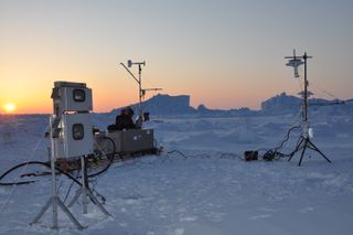 Arctic ocean data collection site.