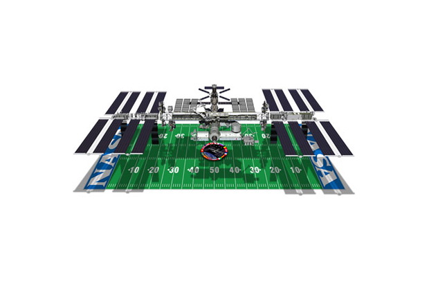 International Space Station Size Comparison to American Football Field