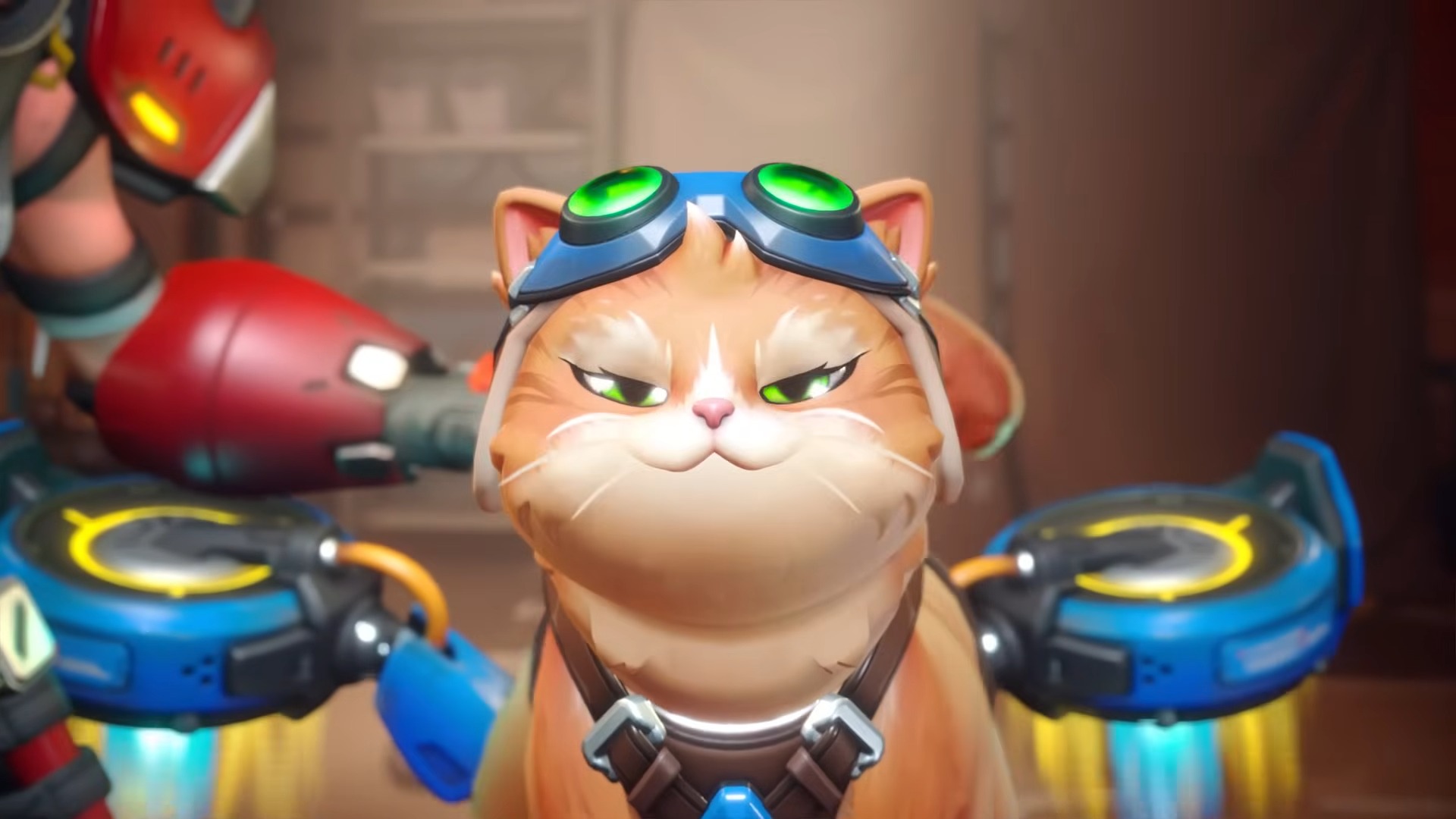 Overwatch Jetpack Cat smiling smugly