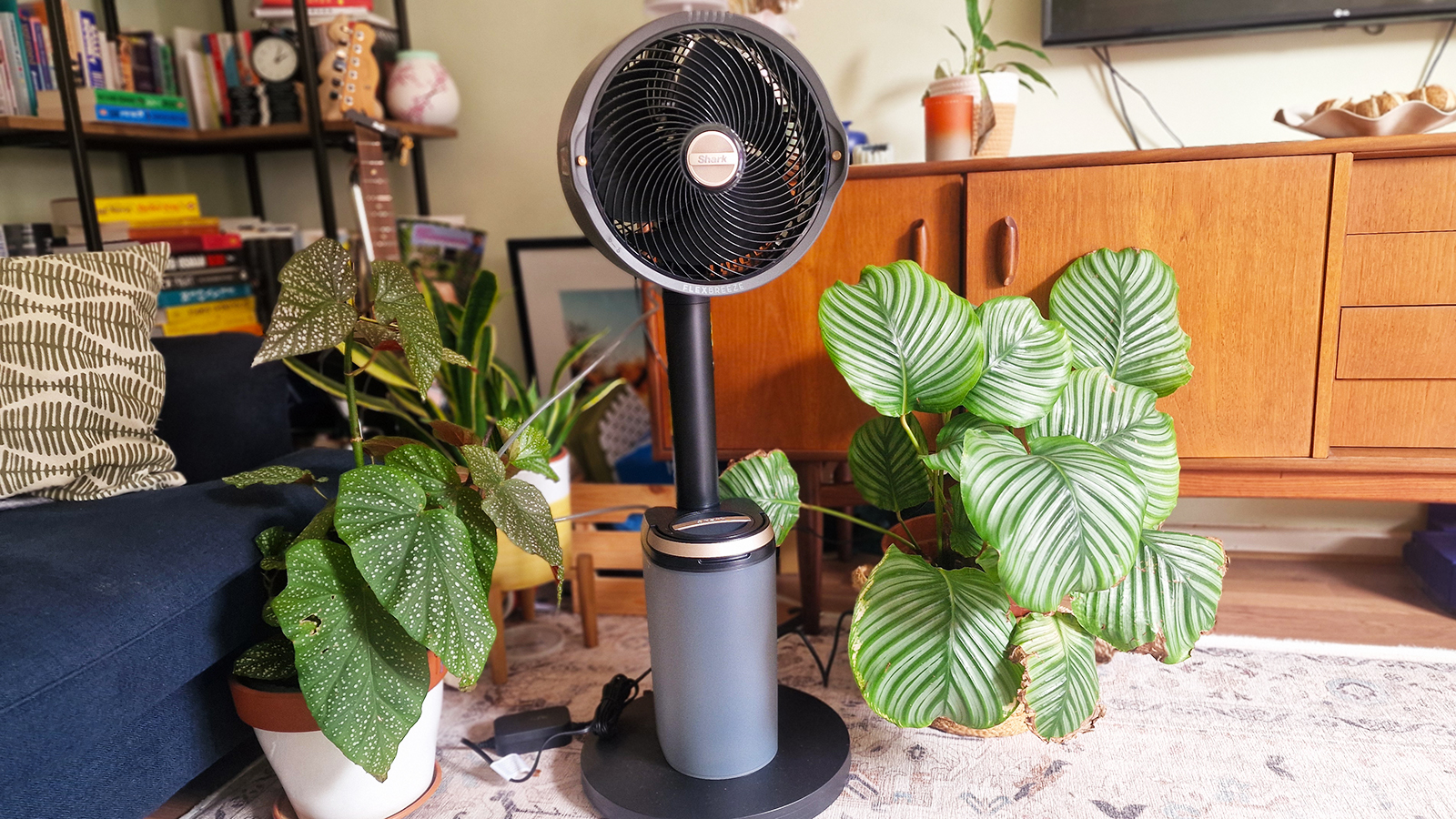 Shark FlexBreeze fan in a colorful living room