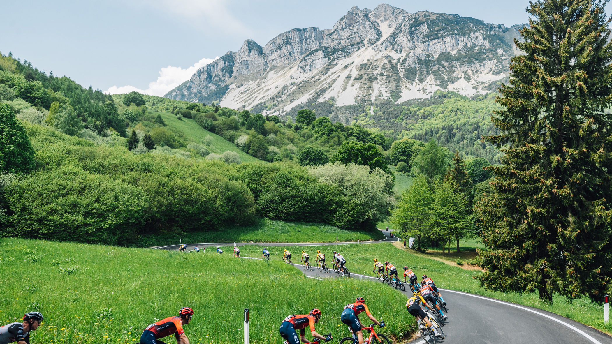 The mountainous terrain of stage 16 of the Giro d'Italia