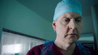 Sacha after operating on Connor in Holby City