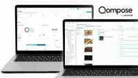 The new Qompose digital signage solution on two laptops. 