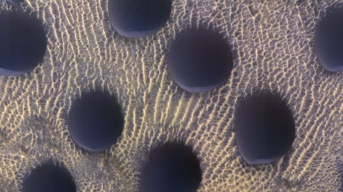 Strange circular dunes on Mars are spotted in these NASA images