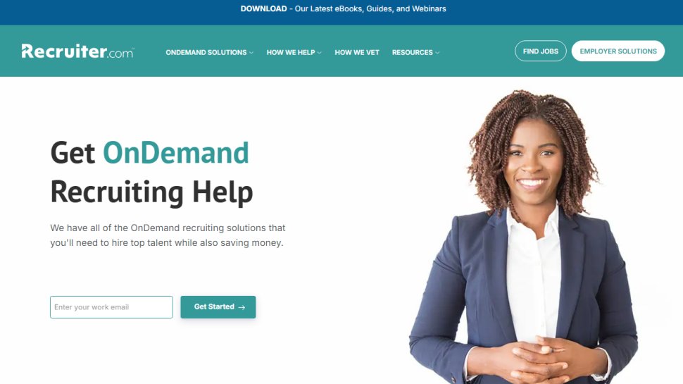 Website screenshot of Recruiter (January, 2026)