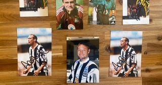 A collection of signed Newcastle United photographs sent to FourFourTwo Deputy Editor Matt Ketchell in the 90s