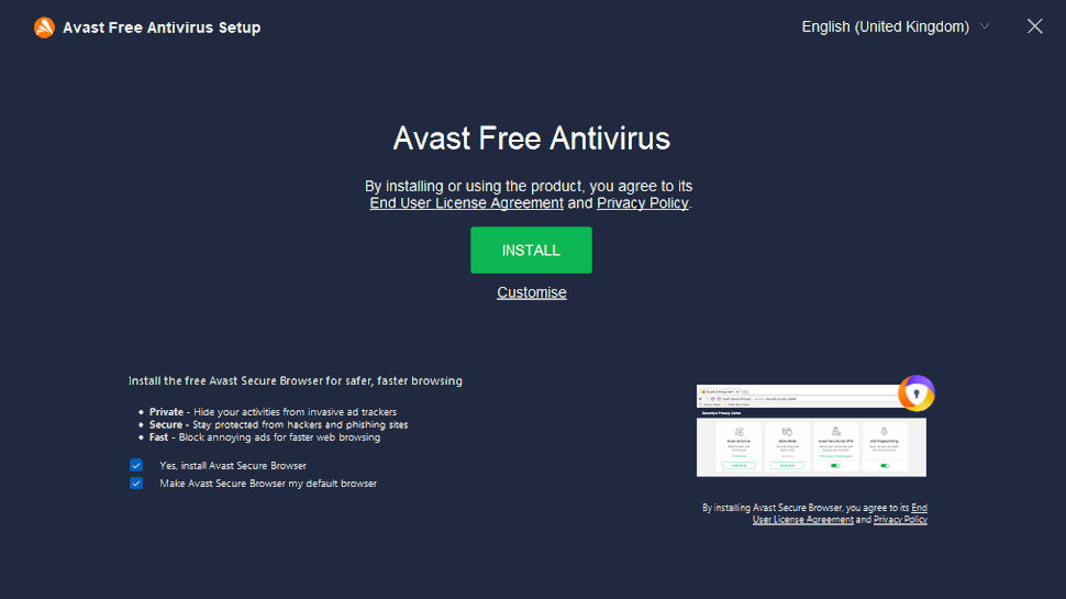 Avast Free Antivirus installer