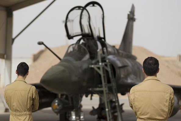 A Mirage 2000 fighter jet, like the planes used in French air strikes against Raqqa, Syria.