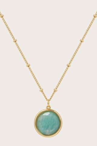 gold chain with amazonite pendant, gold jewellery
